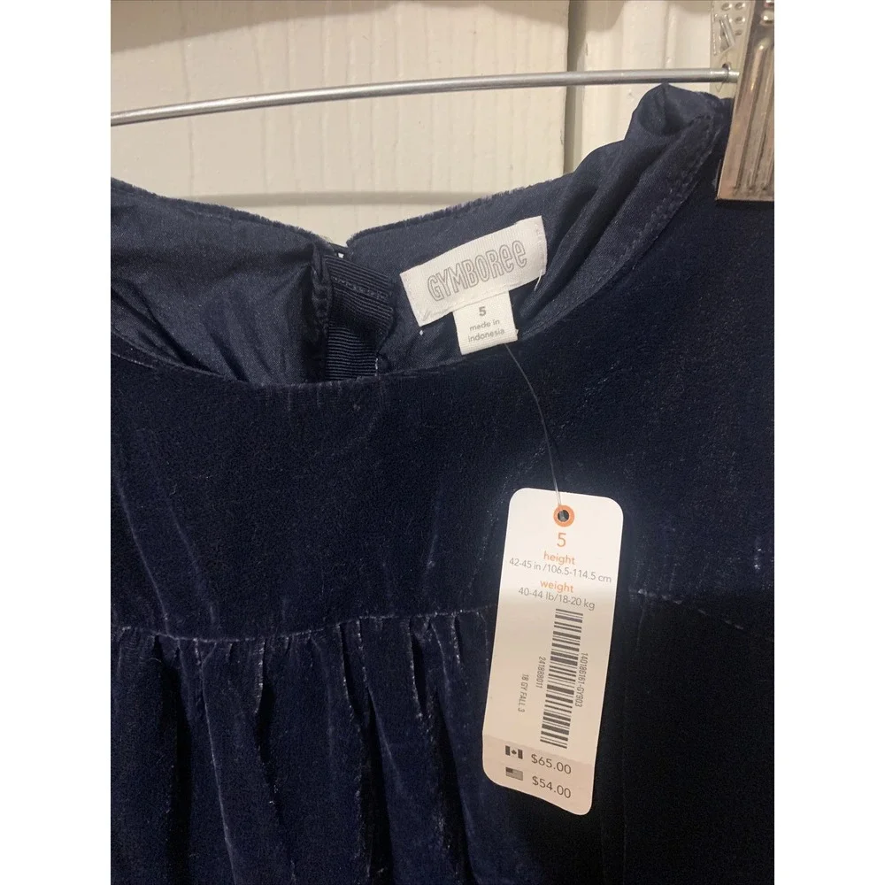 gymboree girls size 5 Velvet Blue Ruffled Christmas Dress NWT